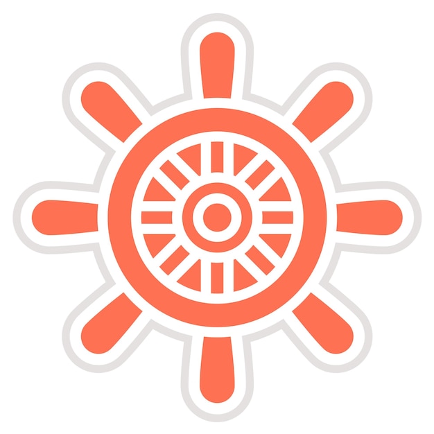 Ilustración del diseño del icono vectorial del timón