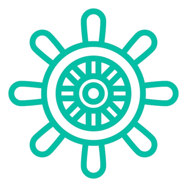 Ilustración del diseño del icono vectorial del timón