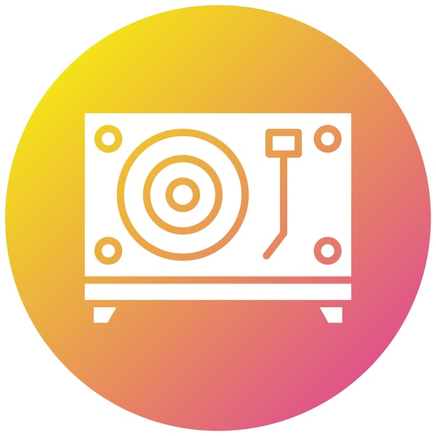 Ilustración del diseño del icono vectorial del tocadiscos