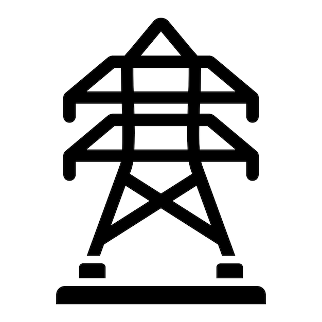 Ilustración del diseño del icono vectorial de la torre eléctrica