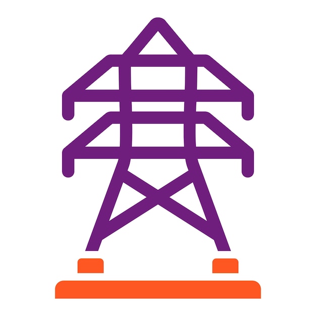 Ilustración del diseño del icono vectorial de la torre eléctrica
