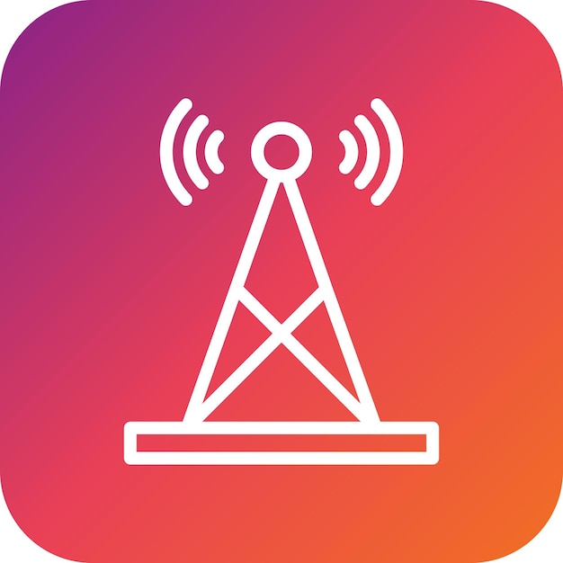 Ilustración del diseño del icono vectorial de la torre de señal