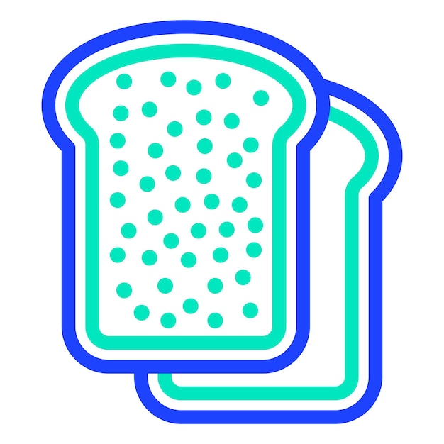 Ilustración del diseño del icono vectorial de tostadas