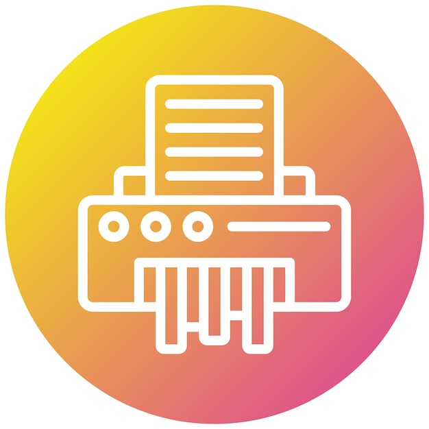 Ilustración del diseño del icono vectorial de la trituradora de papel
