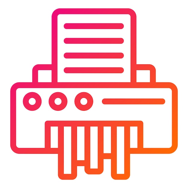 Ilustración del diseño del icono vectorial de la trituradora de papel