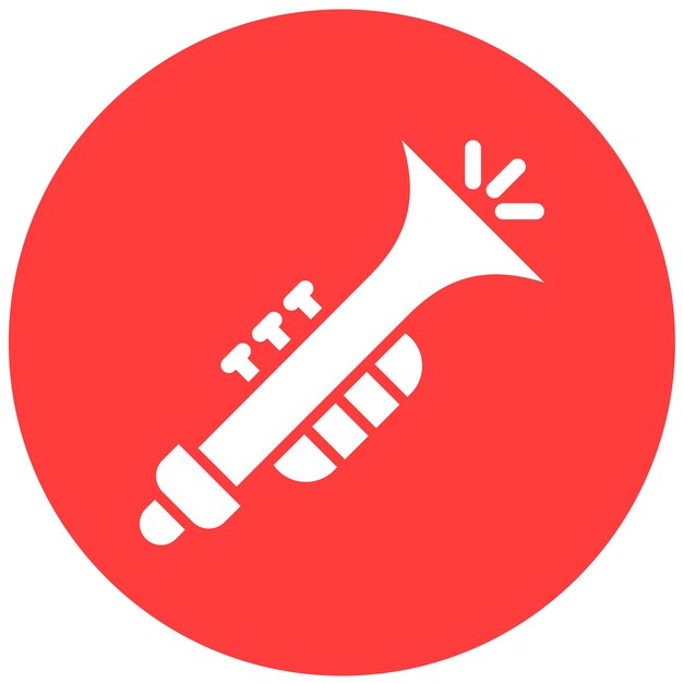 Ilustración del diseño del icono vectorial de la trompeta