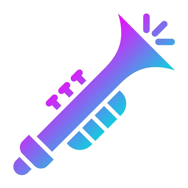 Ilustración del diseño del icono vectorial de la trompeta