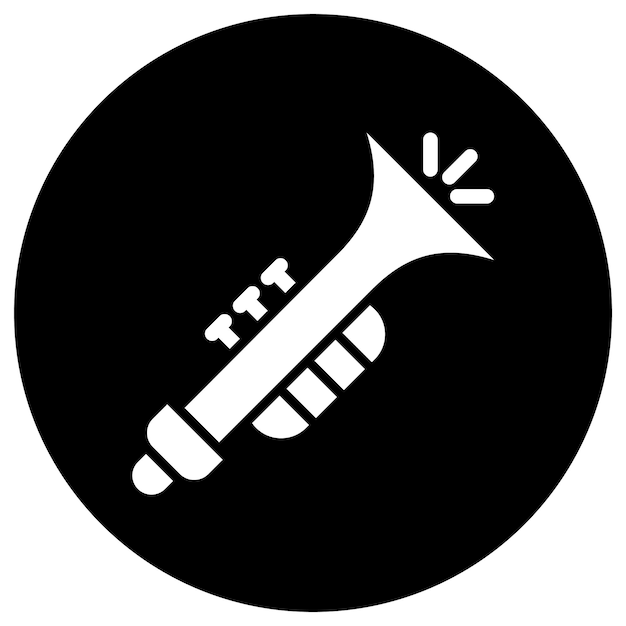 Ilustración del diseño del icono vectorial de la trompeta