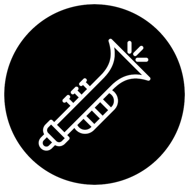 Ilustración del diseño del icono vectorial de la trompeta