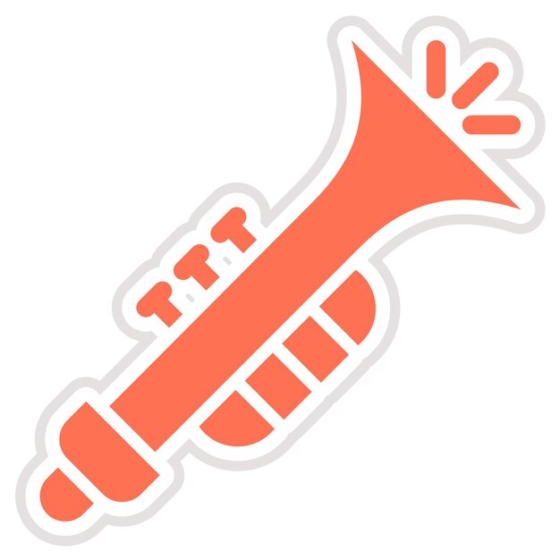 Ilustración del diseño del icono vectorial de la trompeta