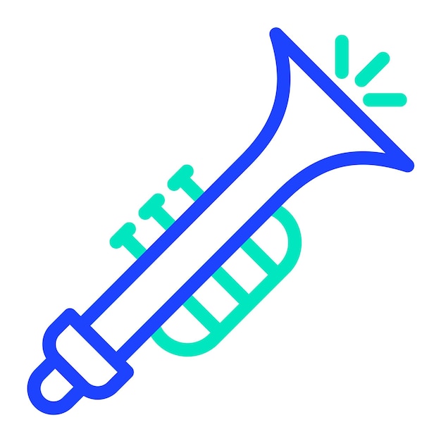 Ilustración del diseño del icono vectorial de la trompeta