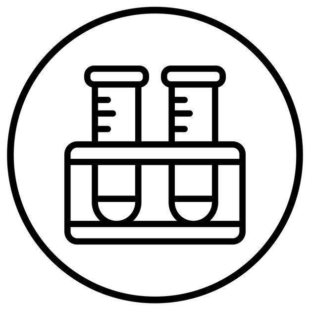 Ilustración del diseño del icono vectorial de los tubos de ensayo