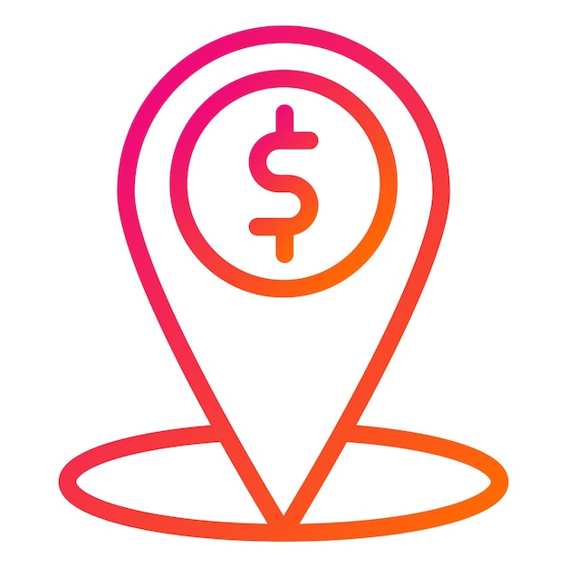 Ilustración del diseño del icono vectorial de la ubicación del ATM