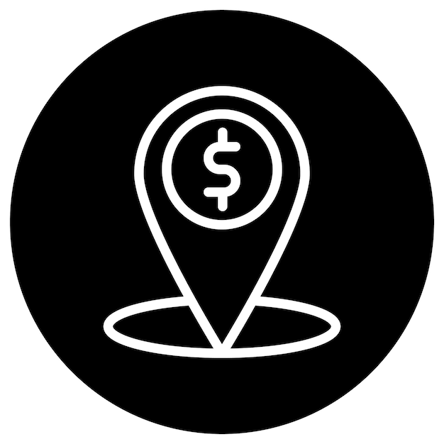 Ilustración del diseño del icono vectorial de la ubicación del ATM