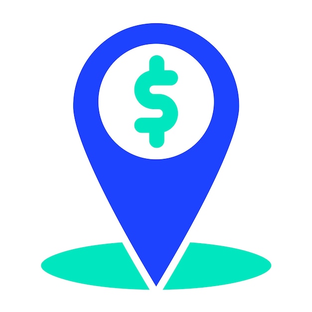 Ilustración del diseño del icono vectorial de la ubicación del ATM