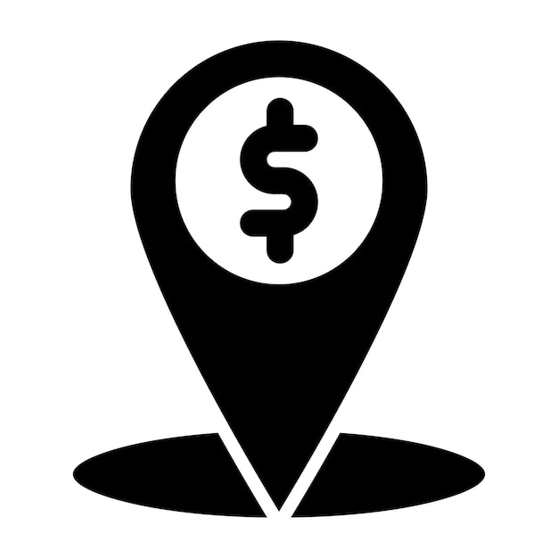 Ilustración del diseño del icono vectorial de la ubicación del ATM
