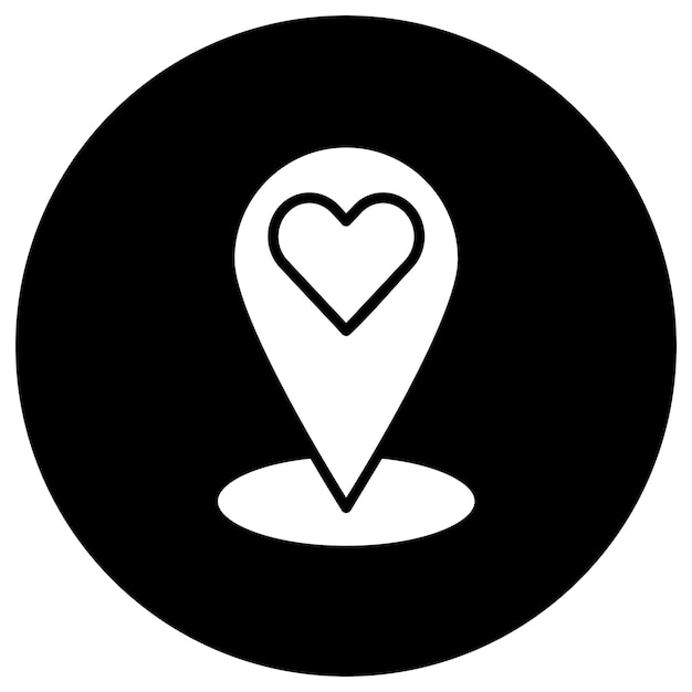 Ilustración del diseño del icono vectorial de la ubicación de la boda