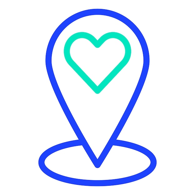 Ilustración del diseño del icono vectorial de la ubicación de la boda