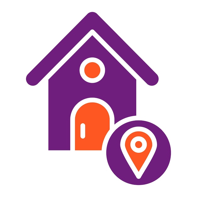 Ilustración del diseño del icono vectorial de la ubicación de la casa