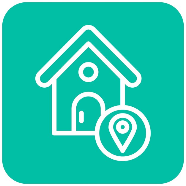 Ilustración del diseño del icono vectorial de la ubicación de la casa