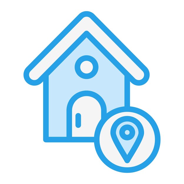 Ilustración del diseño del icono vectorial de la ubicación de la casa