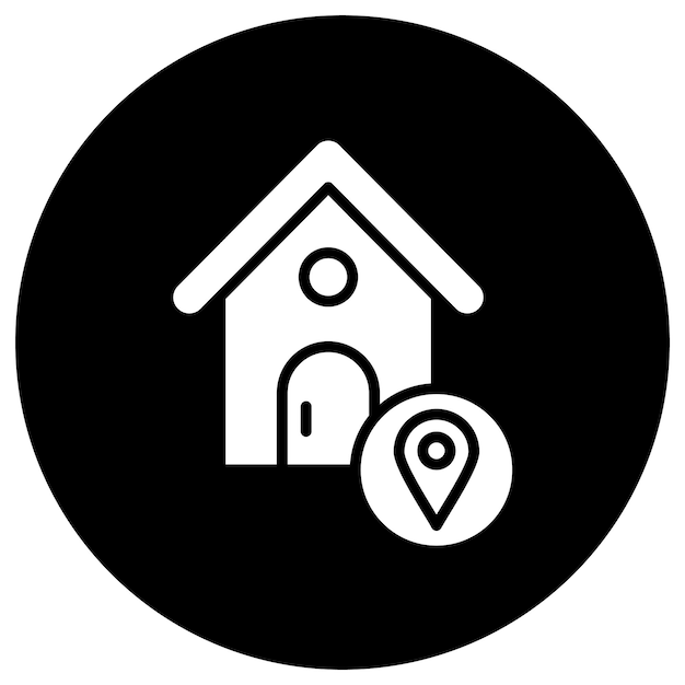 Ilustración del diseño del icono vectorial de la ubicación de la casa