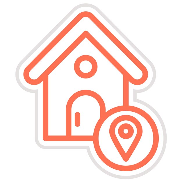 Ilustración del diseño del icono vectorial de la ubicación de la casa