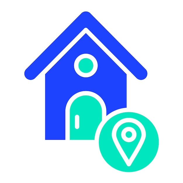 Ilustración del diseño del icono vectorial de la ubicación de la casa