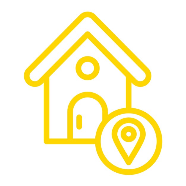 Ilustración del diseño del icono vectorial de la ubicación de la casa