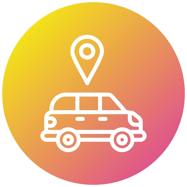 Ilustración del diseño del icono vectorial de la ubicación del servicio de automóviles
