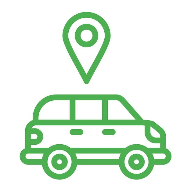 Ilustración del diseño del icono vectorial de la ubicación del servicio de automóviles