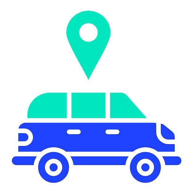 Ilustración del diseño del icono vectorial de la ubicación del servicio de automóviles