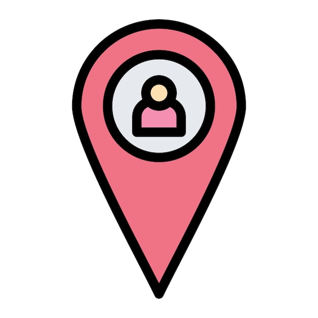 Ilustración del diseño del icono vectorial de ubicación