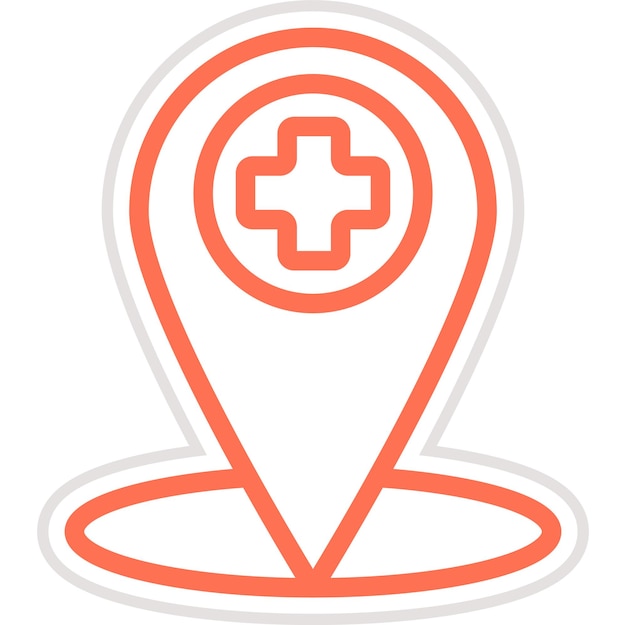 Ilustración del diseño del icono vectorial de ubicación