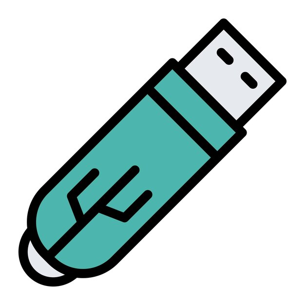 Ilustración del diseño del icono vectorial de la unidad de pluma