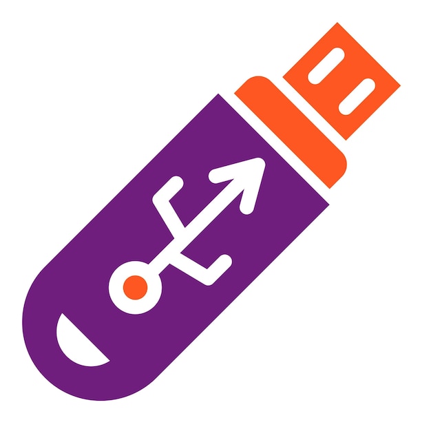 Ilustración del diseño del icono vectorial de USB