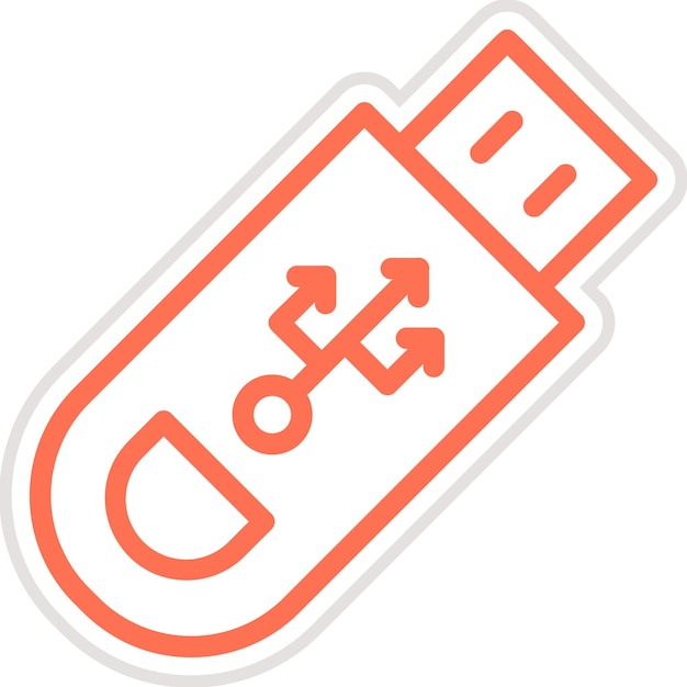 Ilustración del diseño del icono vectorial de USB