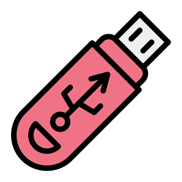 Ilustración del diseño del icono vectorial de USB
