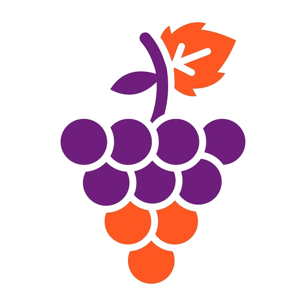Ilustración del diseño del icono vectorial de las uvas