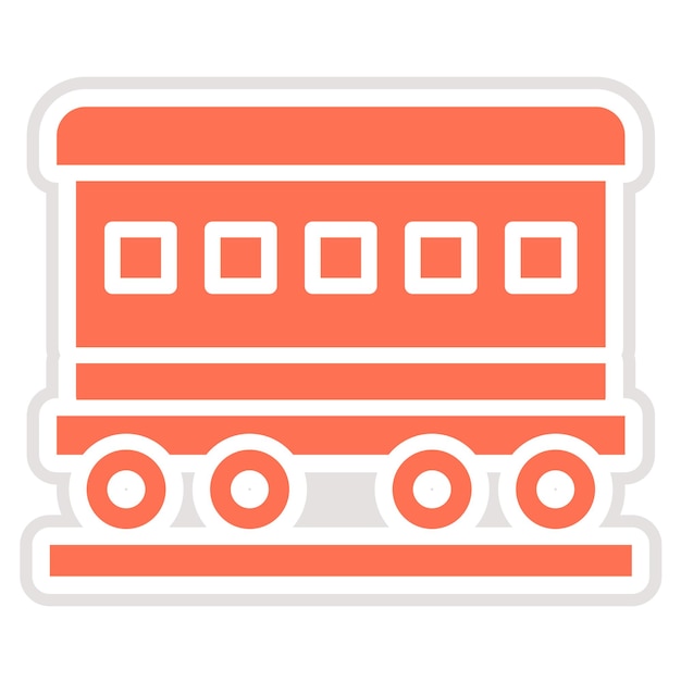 Ilustración del diseño del icono vectorial del vagón