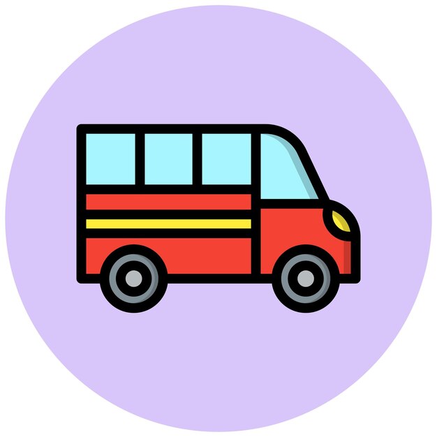 Ilustración del diseño del icono vectorial de Van