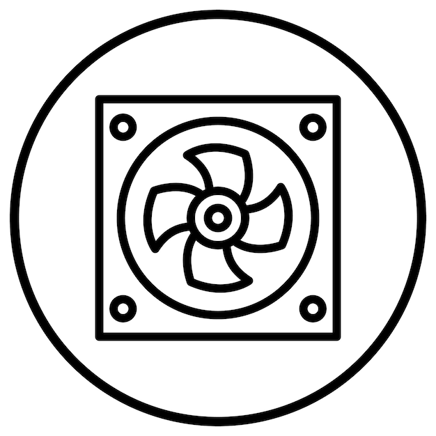 Ilustración del diseño del icono vectorial del ventilador