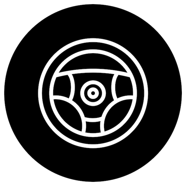 Ilustración del diseño del icono vectorial del volante