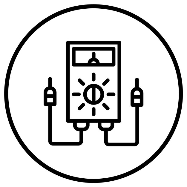 Ilustración del diseño del icono vectorial del voltímetro