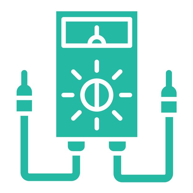 Ilustración del diseño del icono vectorial del voltímetro