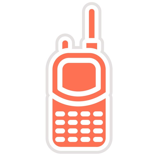 Ilustración del diseño del icono vectorial del walkie-talkie