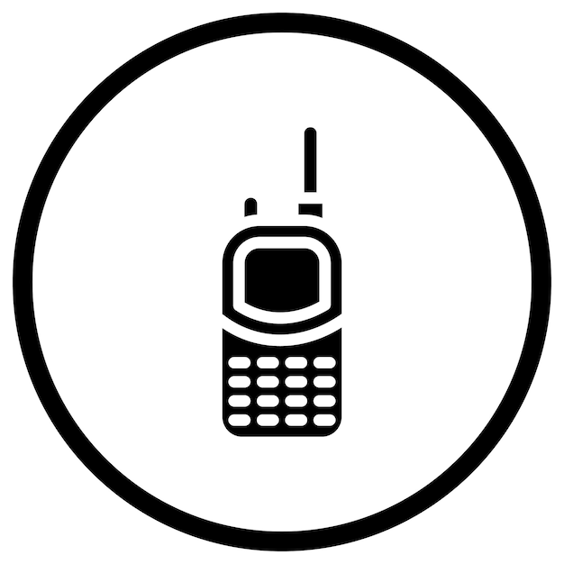 Ilustración del diseño del icono vectorial del walkie-talkie