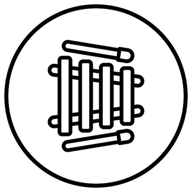 Ilustración del diseño del icono vectorial del xilófono