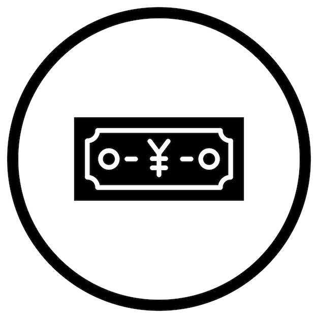 Ilustración del diseño del icono vectorial de Yen