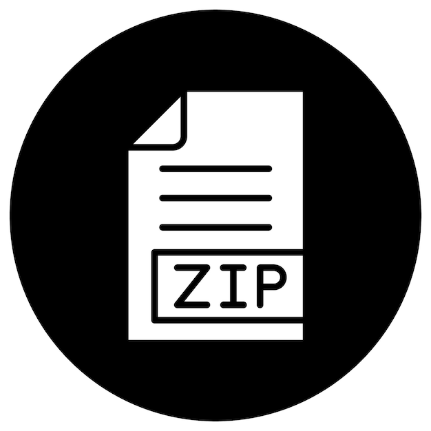 Ilustración del diseño del icono vectorial ZIP